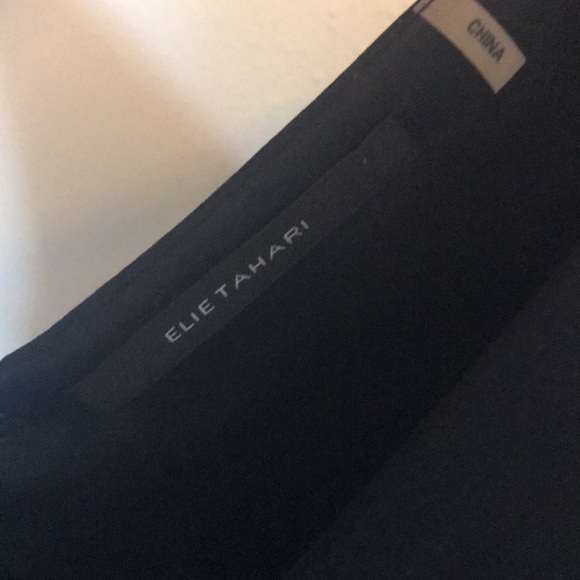 Black satin Eli Tahari short evening gown. - Picture 3 of 5